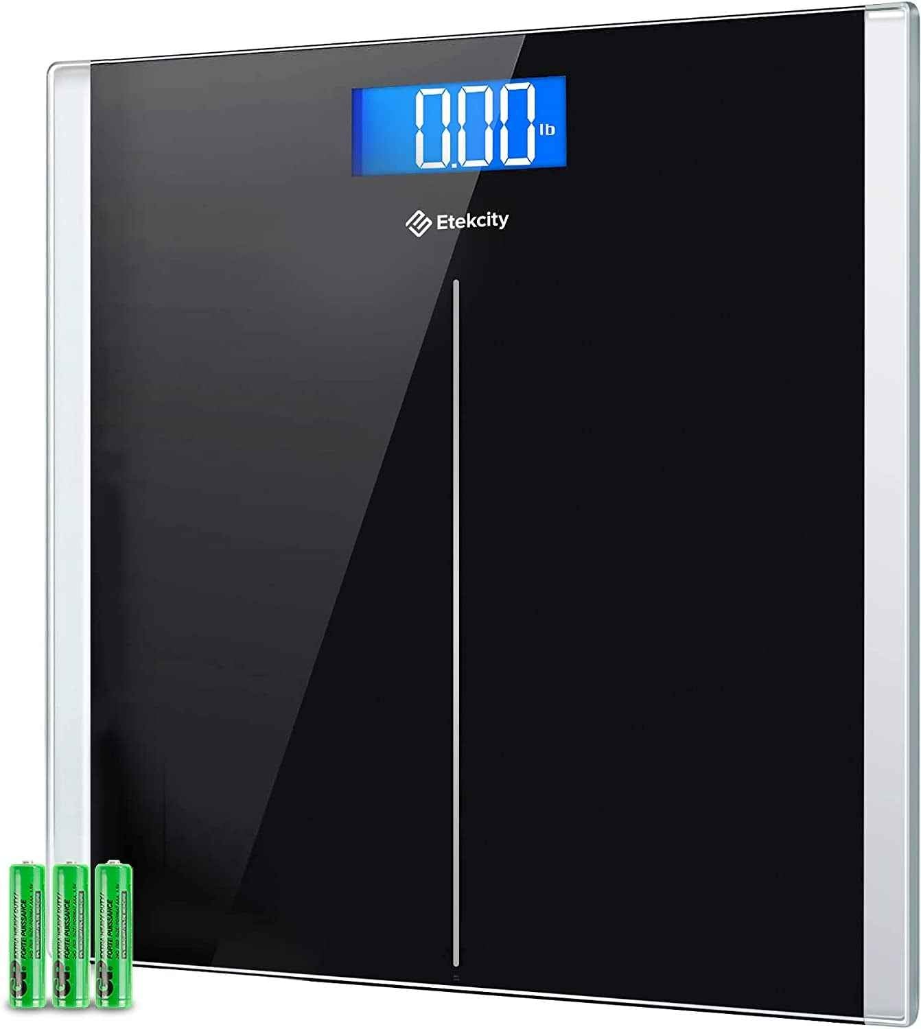 Body Weight Scale - Accurate Digital Electronic Weighing Machine with LCD Display, 6Mm Tempered Glass, 400 Lbs Capacity, Batteries Included - Yenka Supply