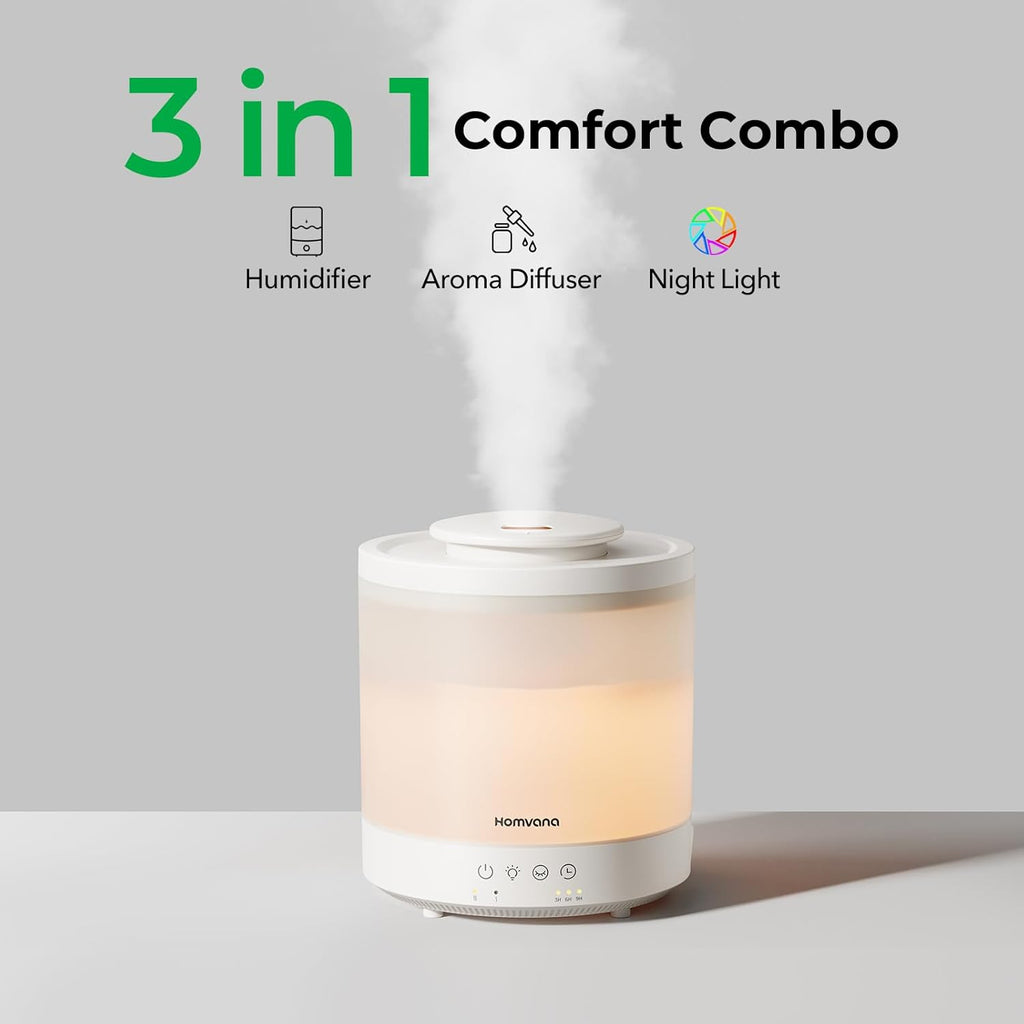 Humidifier for Cough Relief - 2 Pack 1.5L Ultrasonic Cool Mist Humidifier for Baby Nursery and Home, Essential Oil Diffuser 3 in 1 with 7 Color Lights - Yenka Supply