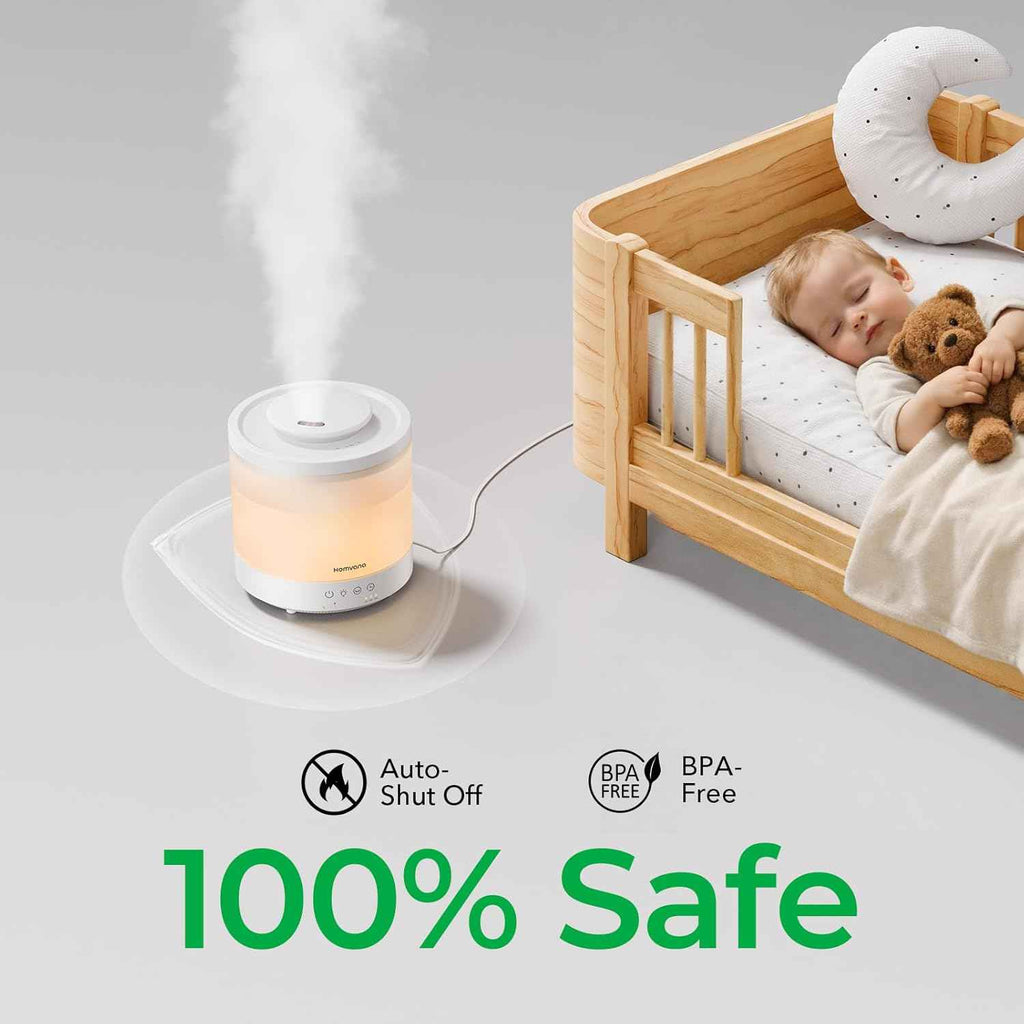 Humidifier for Cough Relief - 2 Pack 1.5L Ultrasonic Cool Mist Humidifier for Baby Nursery and Home, Essential Oil Diffuser 3 in 1 with 7 Color Lights - Yenka Supply