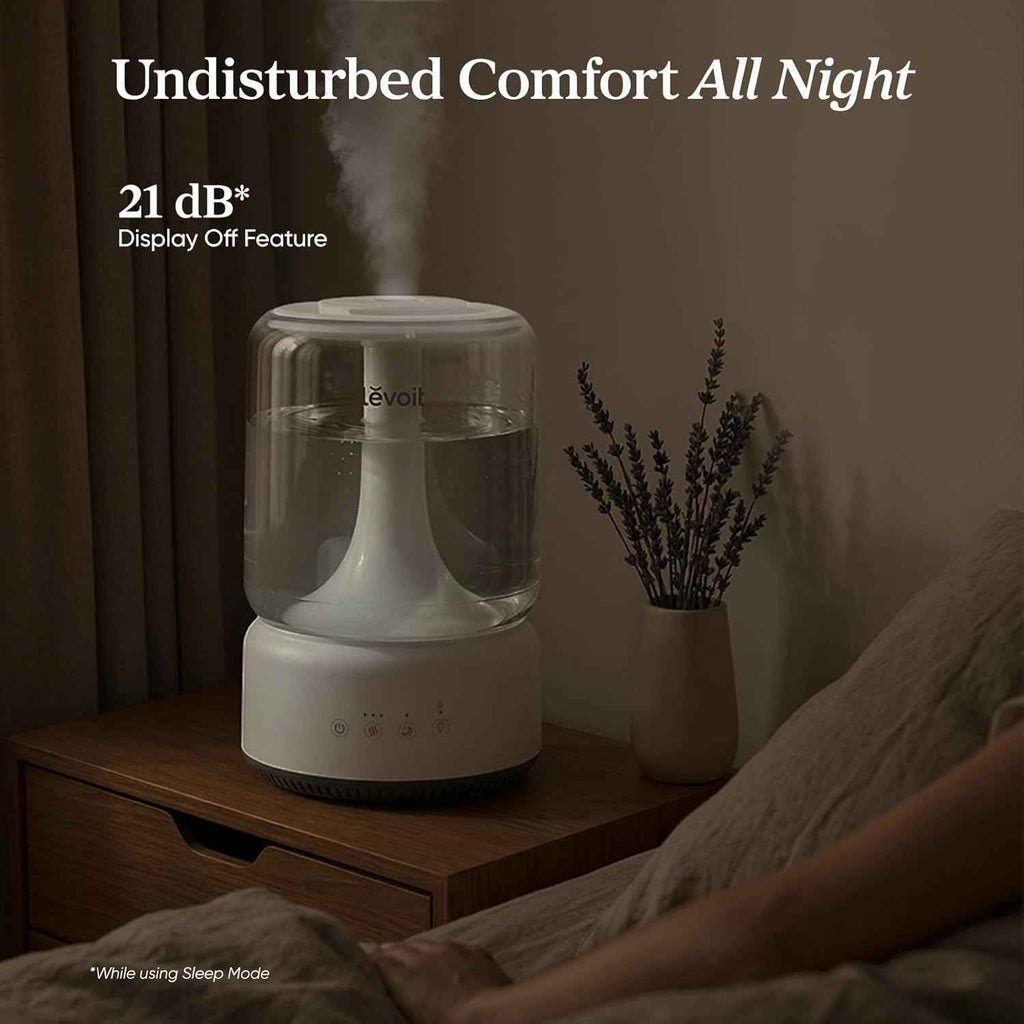 LEVOIT Humidifiers for Bedroom, 4.2L Top Fill for Large Room with 42H Runtime, Dishwasher Safe Design Easy to Clean, 21dB Quiet Cool Mist for Baby, Plants, Night Light, Essential Oil Diffuser, White