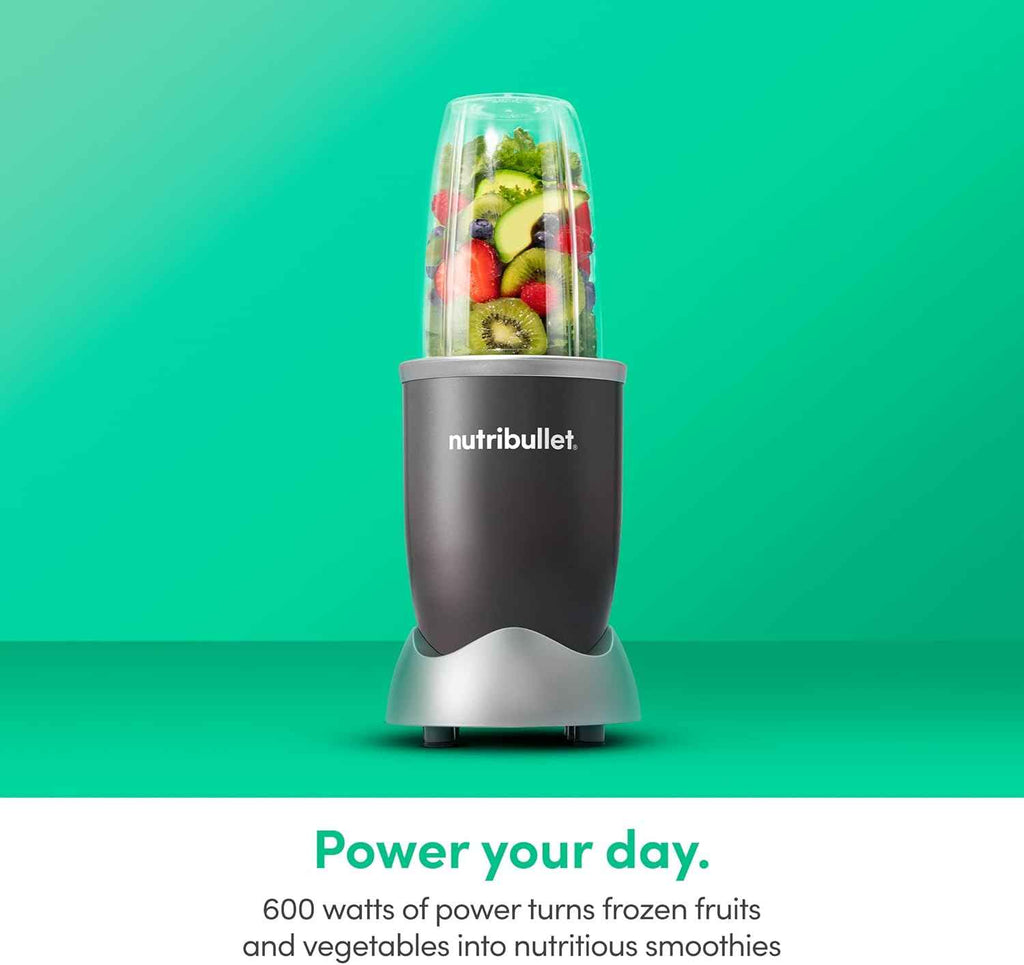 nutribullet Personal Blender, Shakes, Smoothies, Food Prep, and Frozen Blending, 24 Ounces, 600 Watt, Gray, NBR-0601WM - Yenka Supply