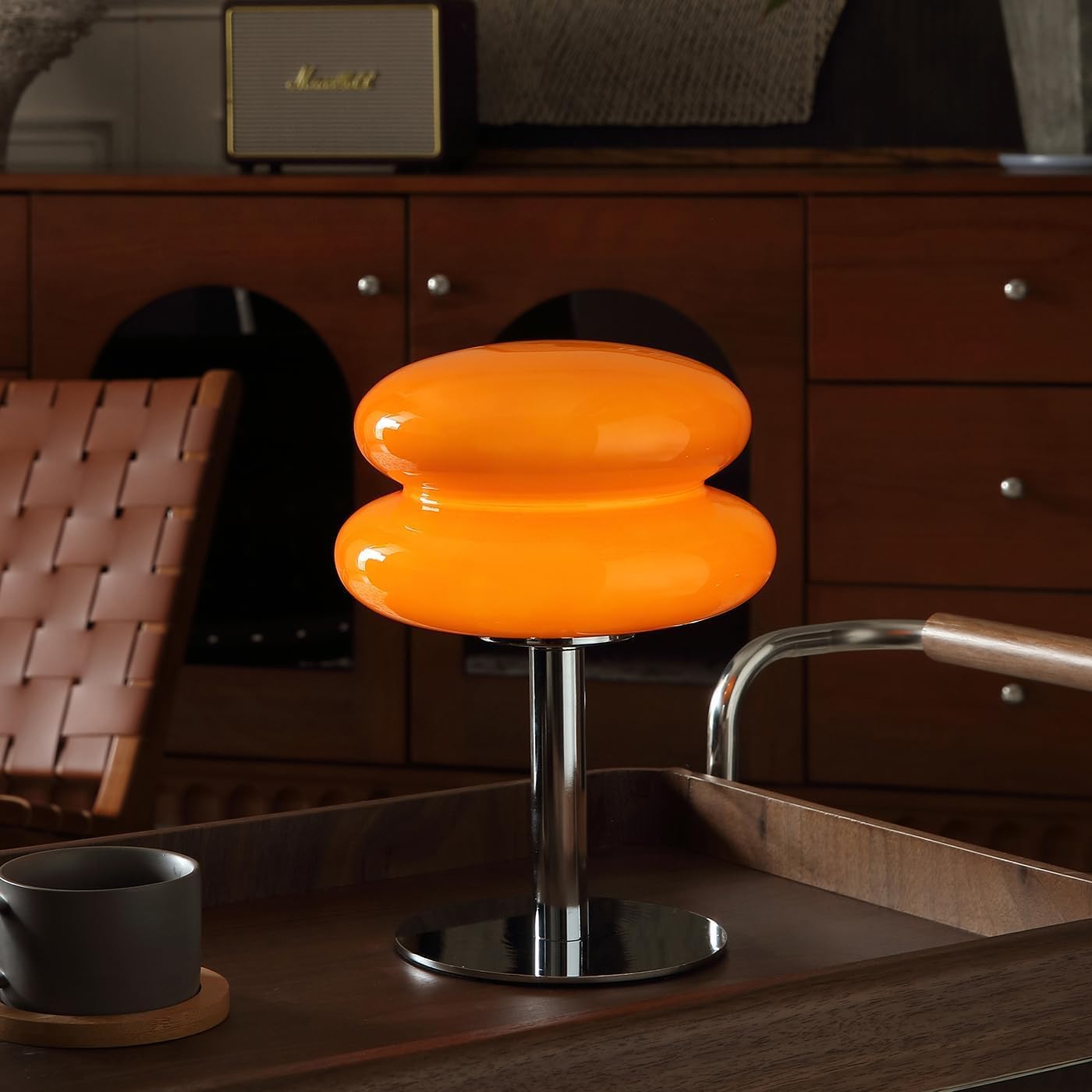 Glivpny Mushroom Lamp Table Lamp for Night Stands,Mid Century Modern Desk Lamps for Bedroom, Vintage Dimmable Bedside Small Lamps, Cute Cool Home Room Aesthetic Decor for Living Room (Orange) Yenka Supply