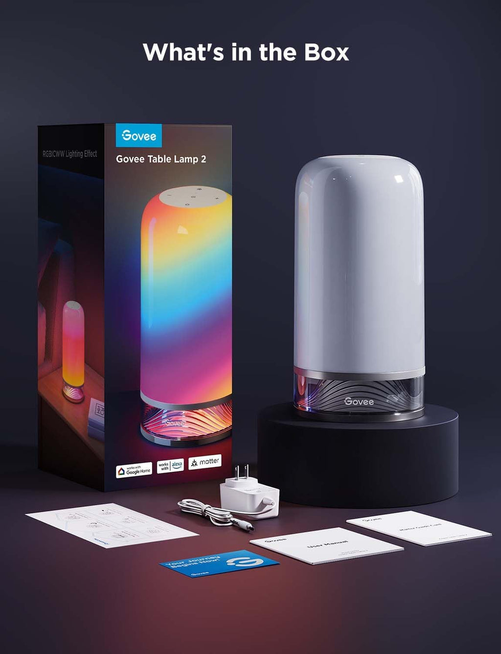 Govee RGBIC Smart Table Lamp 2, Touch Bedside Small Table Lamp Compatible with SmartThings, Matter, Alexa, Desk Lamp with 64 Scene Modes, Nightstand Lamp for Bedroom Living Room Night Light(Corded) Yenka Supply