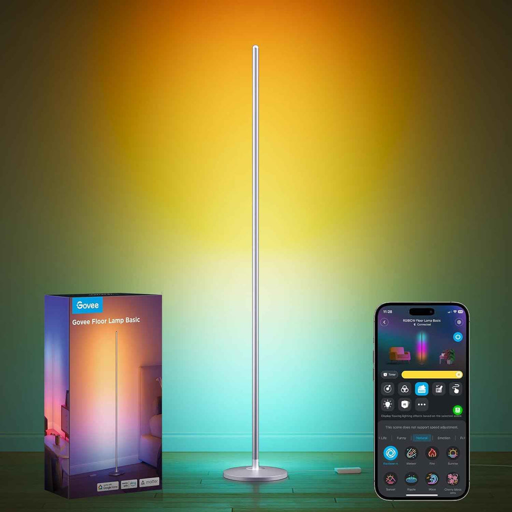 Govee RGBIC LED Lamp - 1000lm Smart Corner Lamp with Music Sync, 16 Million Colors, Compatible with SmartThings, Alexa, and Matter for Bedroom and Living Room