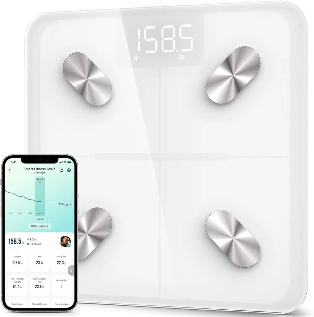 Etekcity Smart Scale for Body Weight, FSA&HSA Eligible, Bathroom Digital Weighing Scale with BMI, Body Fat, Muscle Mass, Accurate Bluetooth Home User Health Equipment Sync Apps, LED, Tempered glass - Yenka Supply