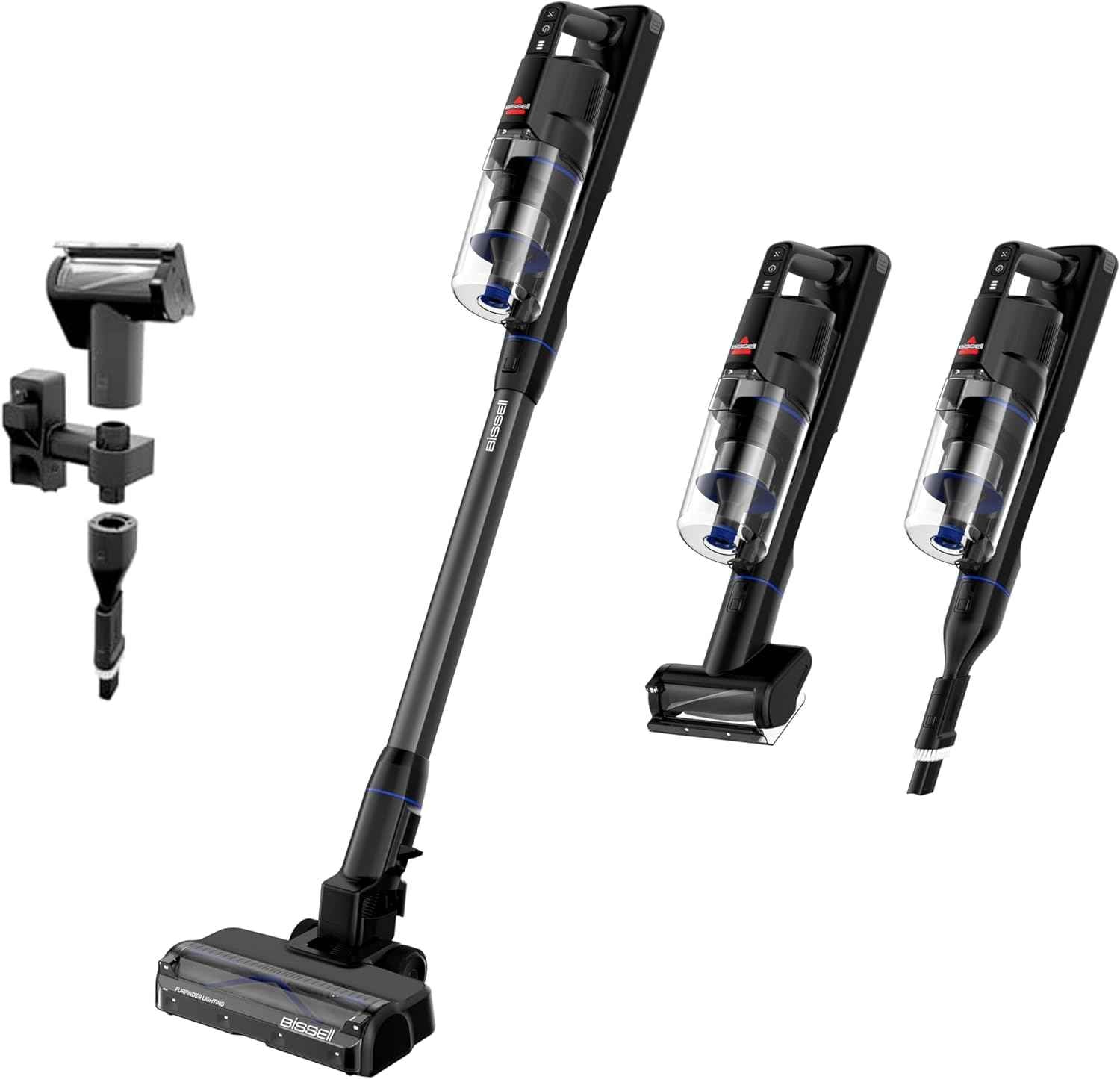 Bissell PowerClean FurGuard 280W Wireless Vacuum with Self-Cleaning Brush Roll, Powerful Suction, Removable Battery, Wall Mount, Upholstery Tool & Bright Headlights