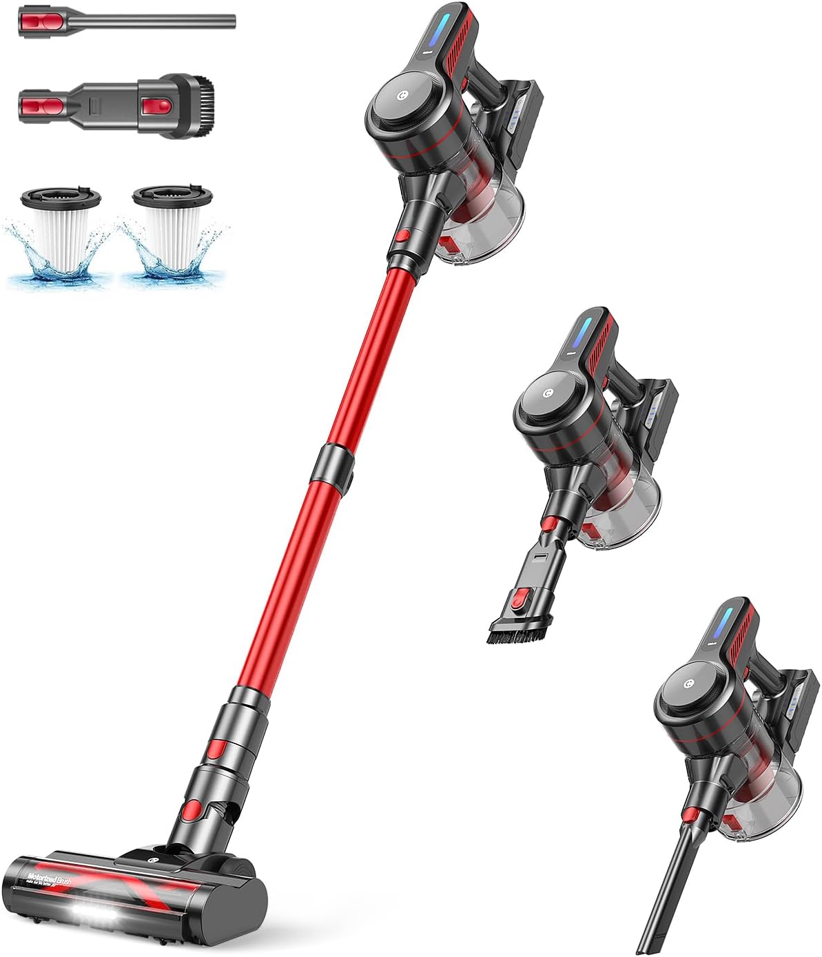 Cordless Stick Vacuum Cleaner with Powerful Suction, 45-Minute Runtime, Anti-Tangle Design, 1.5L Dust Cup, and 6-in-1 Versatility for Hardwood Floors, Carpets, and Pet Hair - Yenka Supply
