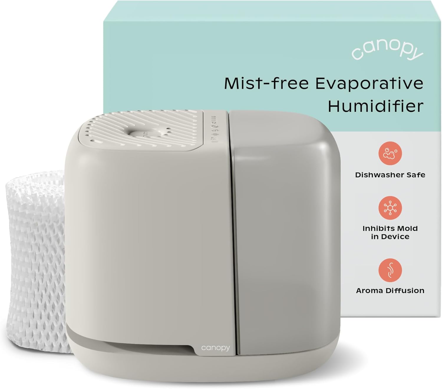 Humidifier 2.0, White, 36 HR Run Time, 2.5L Capacity - Reading Light & White Noise - Alleviate Symptoms of Allergies, Flu, Cold, Dry Skin - Humidifier, Filter, Power Cord & Adapter Yenka Supply