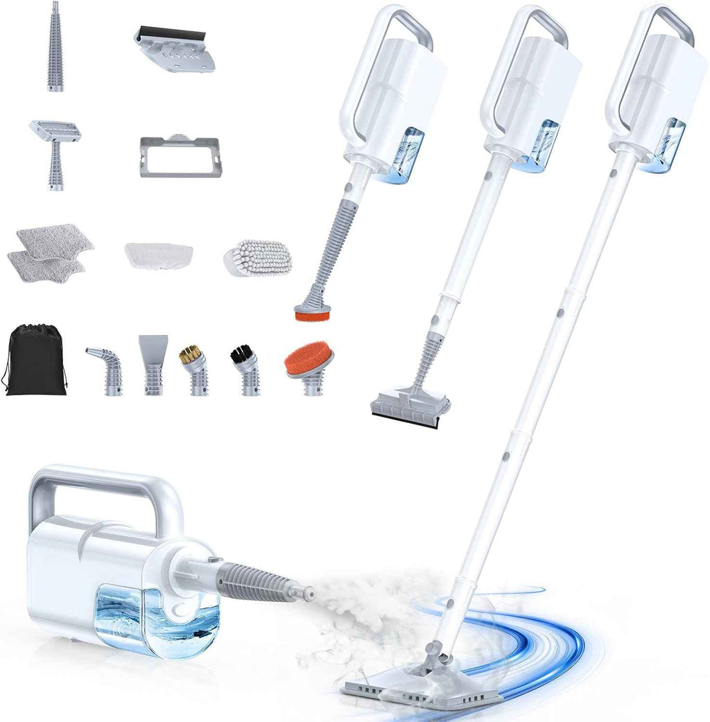 ScrubWiz Handheld Steam Cleaner - 10-in-1 Steam Mop with Detachable Cleaner, Quick Heat, 350ml Capacity, Perfect for Floors, Carpets, Tiles, and BBQ Grills - Yenka Supply