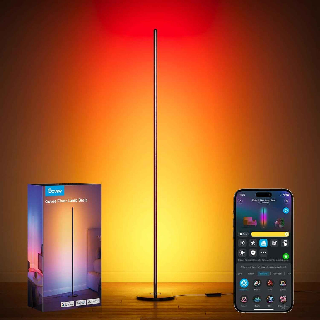 Govee RGBIC LED Lamp - 1000lm Smart Corner Lamp with Music Sync, 16 Million Colors, Compatible with SmartThings, Alexa, and Matter for Bedroom and Living Room