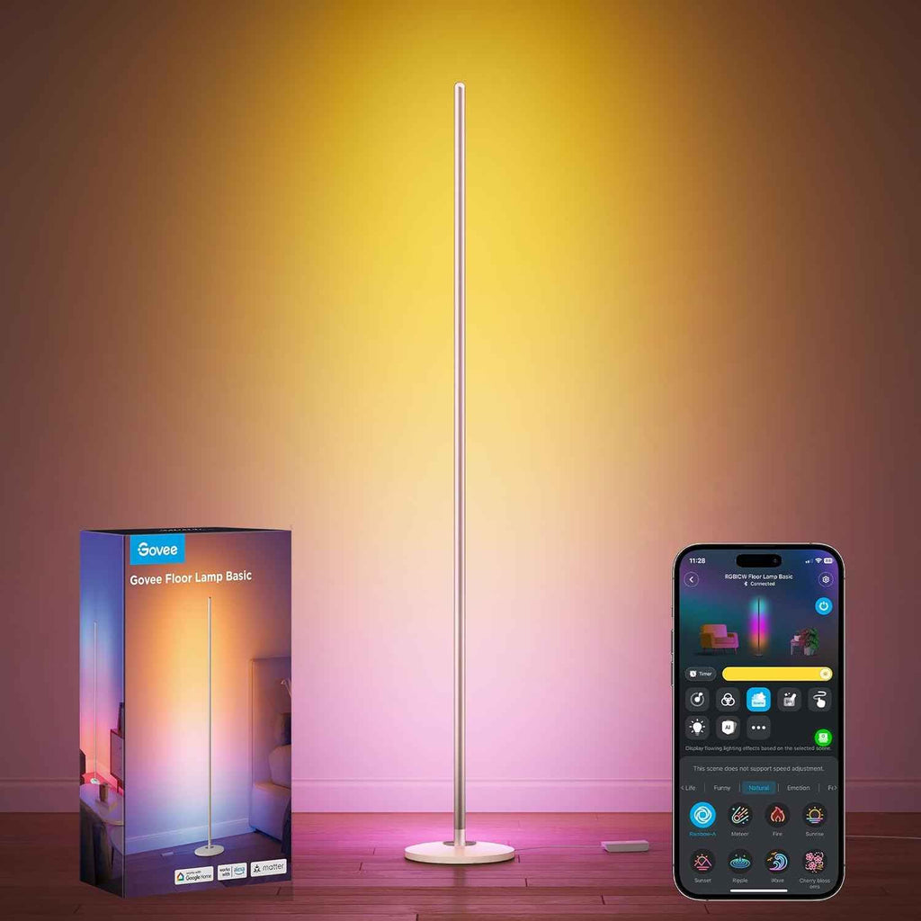 Govee RGBIC LED Lamp - 1000lm Smart Corner Lamp with Music Sync, 16 Million Colors, Compatible with SmartThings, Alexa, and Matter for Bedroom and Living Room
