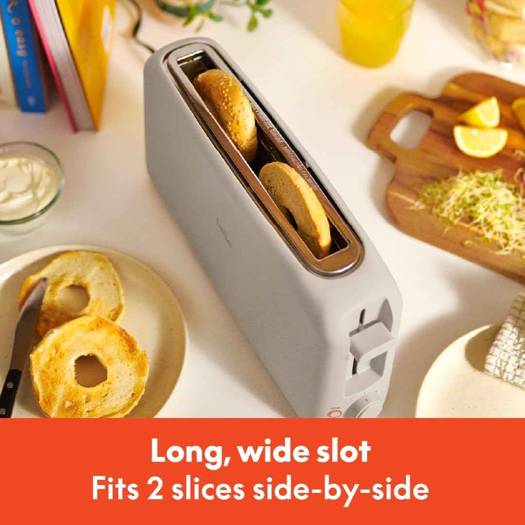 Bella Slim Toaster with 6 Setting Shade Control, 10” Long Slot, Auto Shutoff & Reheat Functions - Yenka Supply