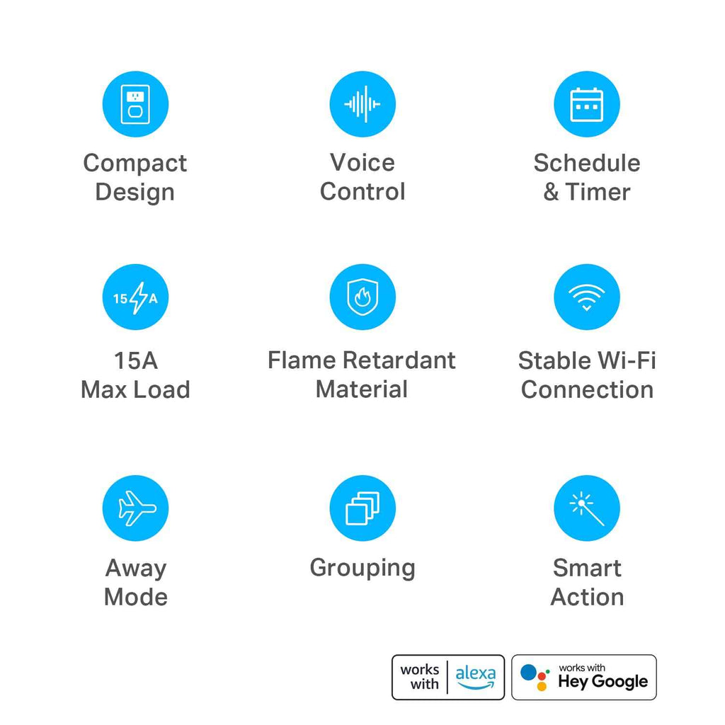 Kasa Smart Plug Ultra Mini 15A - Wi-Fi Smart Plug for Alexa & Google Home, No Hub Required, UL Certified, 2.4G WiFi Only, 2 Count (EP10P2), White