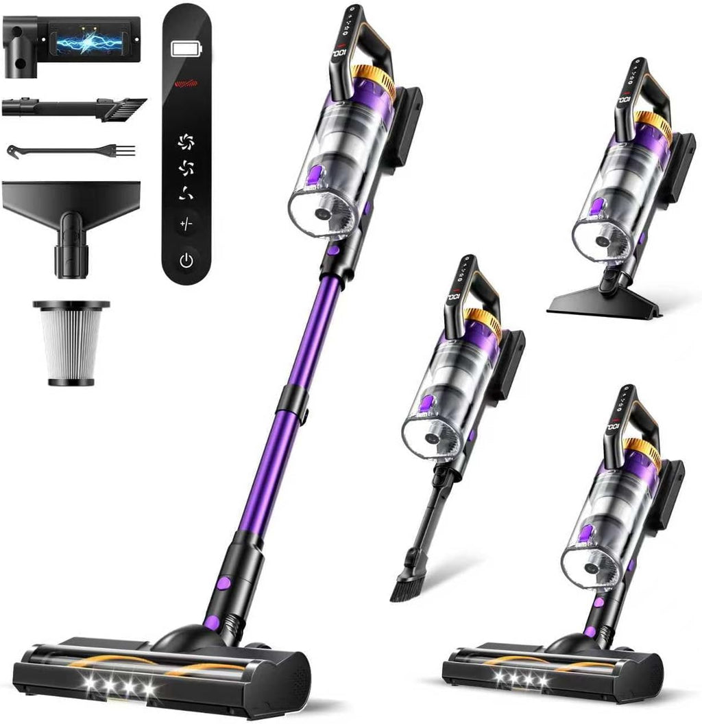 Cordless Vacuum Cleaner for Home, 580W/48KPa Powerful Suction, 65 Min Runtime, Lightweight Stick Vacuum with Touch Screen & Wall Mount, Handheld Vacuum for Pet Hair, Carpet & Hard Floors Yenka Supply
