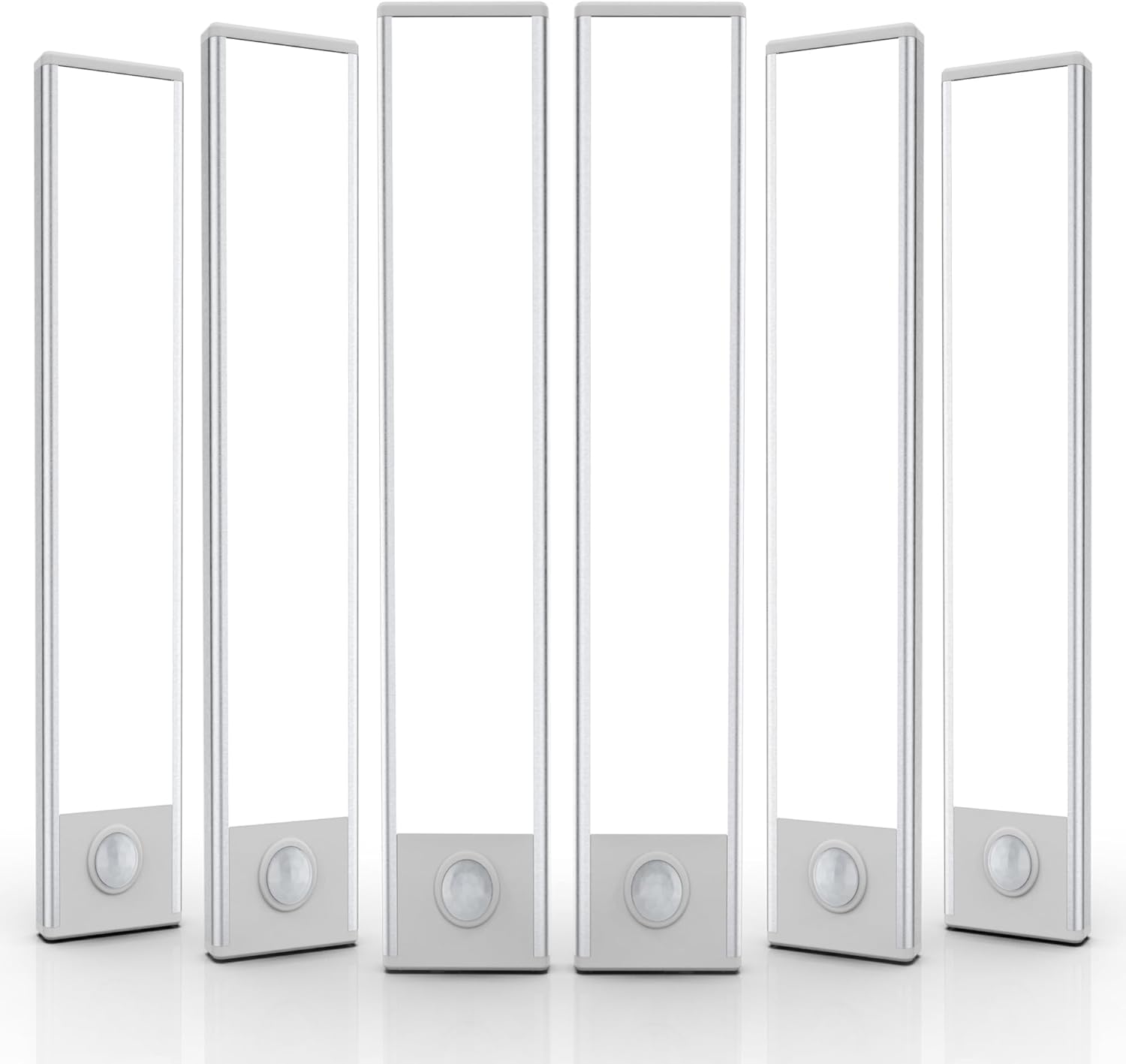 6 Pack Under Cabinet Lighting Wireless – 32 LED Motion Sensor Lights, Rechargeable Battery, Stick On Magnetic Closet & Under Counter Lights for Kitchen & Stairs, White 8 in - Yenka Supply