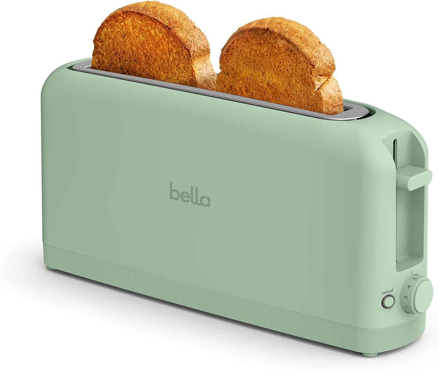 Bella Slim Toaster with 6 Setting Shade Control, 10” Long Slot, Auto Shutoff & Reheat Functions - Yenka Supply
