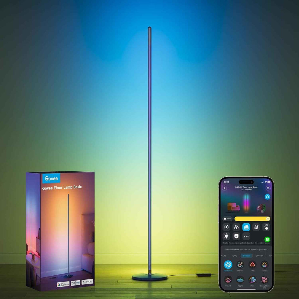 Govee RGBIC LED Lamp - 1000lm Smart Corner Lamp with Music Sync, 16 Million Colors, Compatible with SmartThings, Alexa, and Matter for Bedroom and Living Room