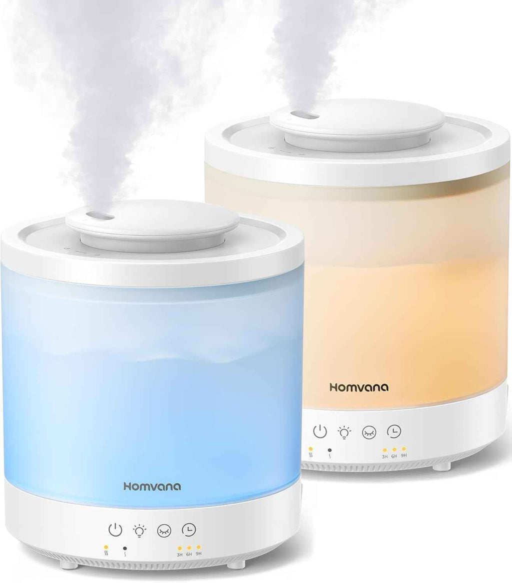 Humidifier for Cough Relief - 2 Pack 1.5L Ultrasonic Cool Mist Humidifier for Baby Nursery and Home, Essential Oil Diffuser 3 in 1 with 7 Color Lights - Yenka Supply