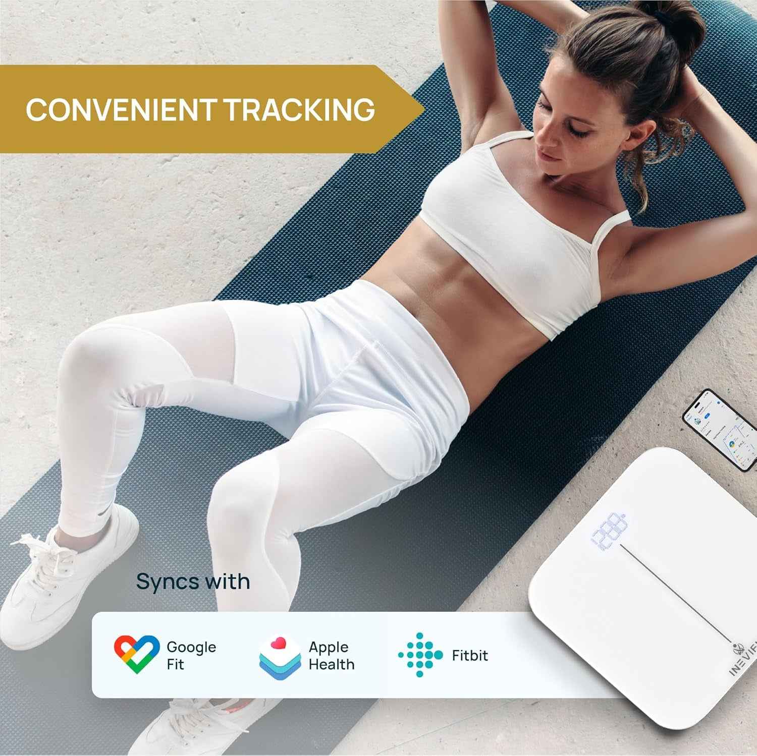 Smart Premium Digital Bathroom Scales - Highly Accurate Bluetooth Body Weight Scale for Precise Weight & BMI Measurement for Unlimited Users - Yenka Supply