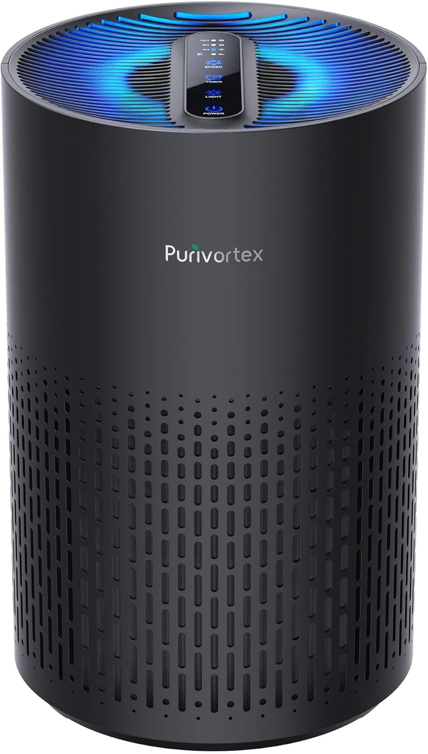 Purivortex Air Purifiers for Dust – Quiet HEPA Filter Air Purifier for Bedroom, Covers Up to 880 Sq Ft, PX500 Black - Yenka Supply