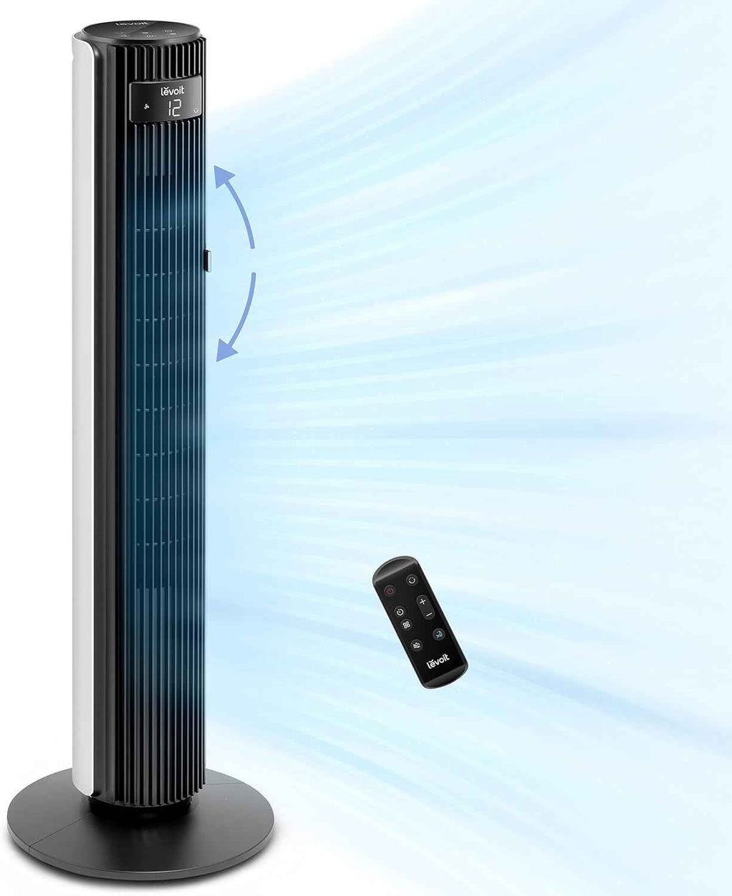 LEVOIT Tower Fan for Bedroom - 36 Inch Bladeless Standing Fan with 28dB Quiet Operation, Remote Control, 12H Timer, 5 Speeds, 4 Modes, and 90° Oscillation for Ultimate Home Comfort - Yenka Supply