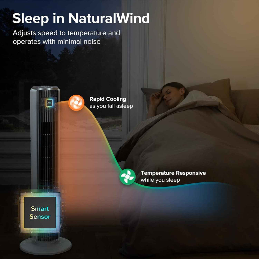 LEVOIT Tower Fan for Bedroom - 36 Inch Bladeless Standing Fan with 28dB Quiet Operation, Remote Control, 12H Timer, 5 Speeds, 4 Modes, and 90° Oscillation for Ultimate Home Comfort - Yenka Supply
