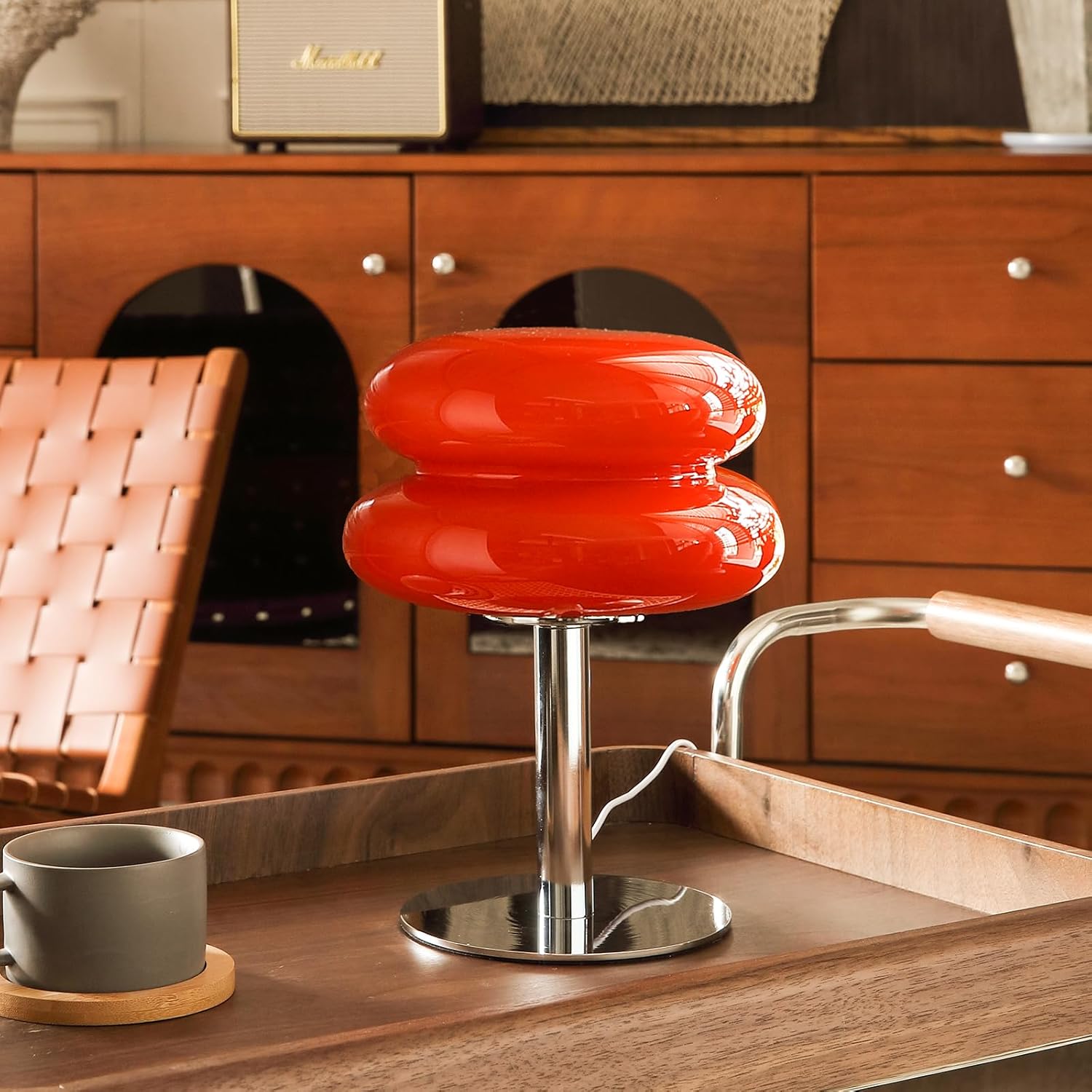 Glivpny Mushroom Lamp Table Lamp for Night Stands,Mid Century Modern Desk Lamps for Bedroom, Vintage Dimmable Bedside Small Lamps, Cute Cool Home Room Aesthetic Decor for Living Room (Orange) Yenka Supply