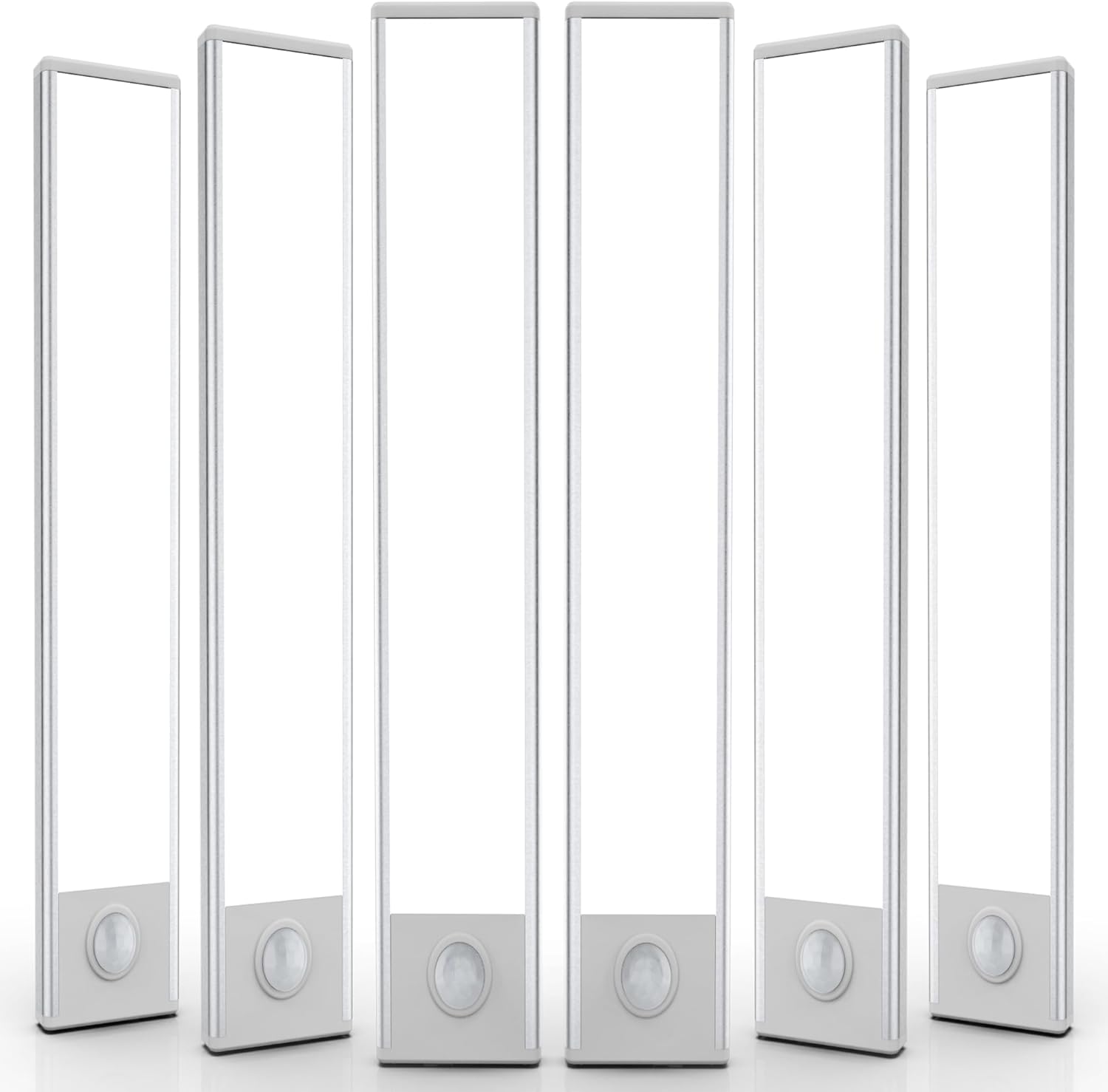 6 Pack Under Cabinet Lighting Wireless – 32 LED Motion Sensor Lights, Rechargeable Battery, Stick On Magnetic Closet & Under Counter Lights for Kitchen & Stairs, White 8 in - Yenka Supply