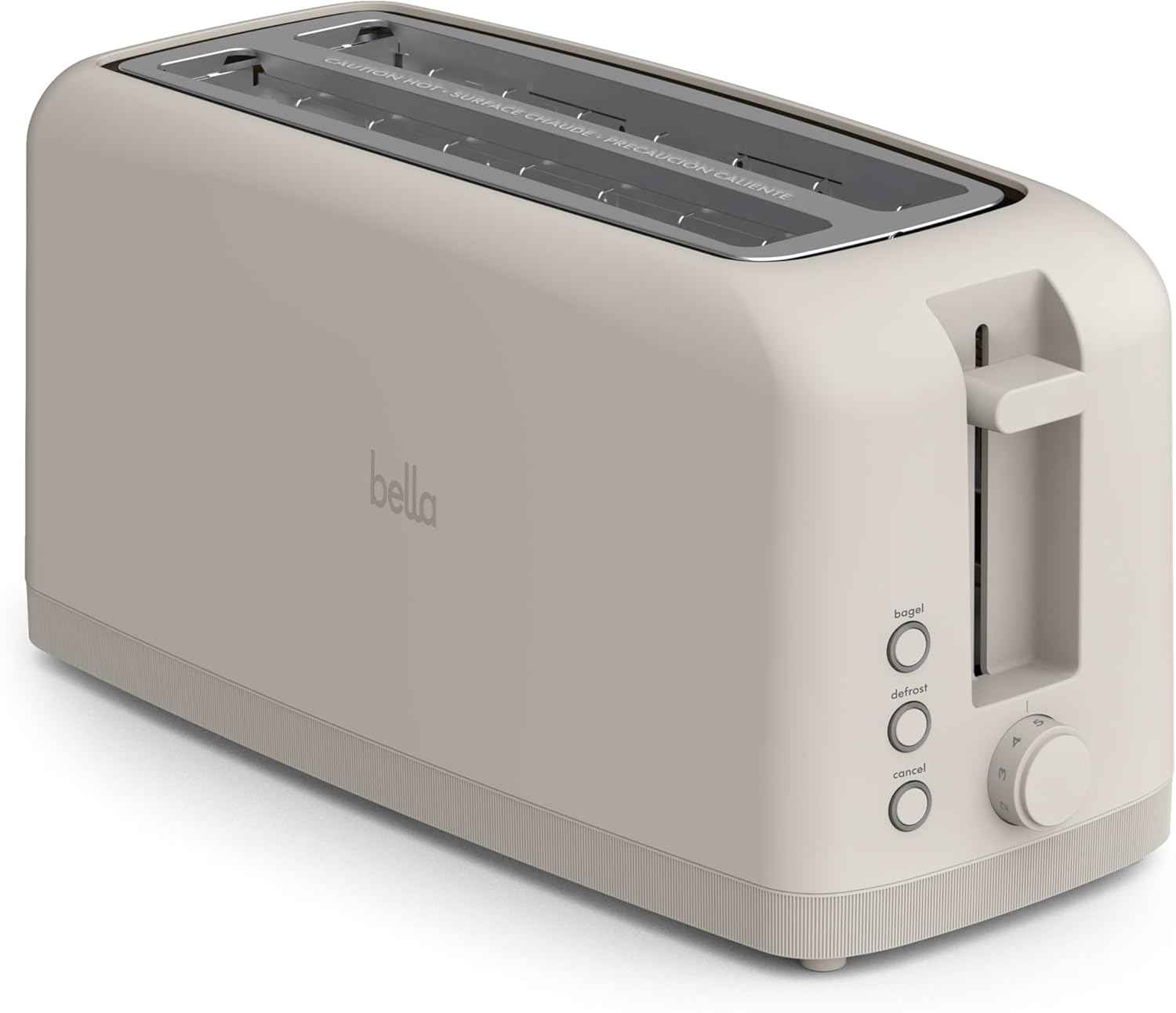 Bella Slim Toaster with 6 Setting Shade Control, 10” Long Slot, Auto Shutoff & Reheat Functions - Yenka Supply