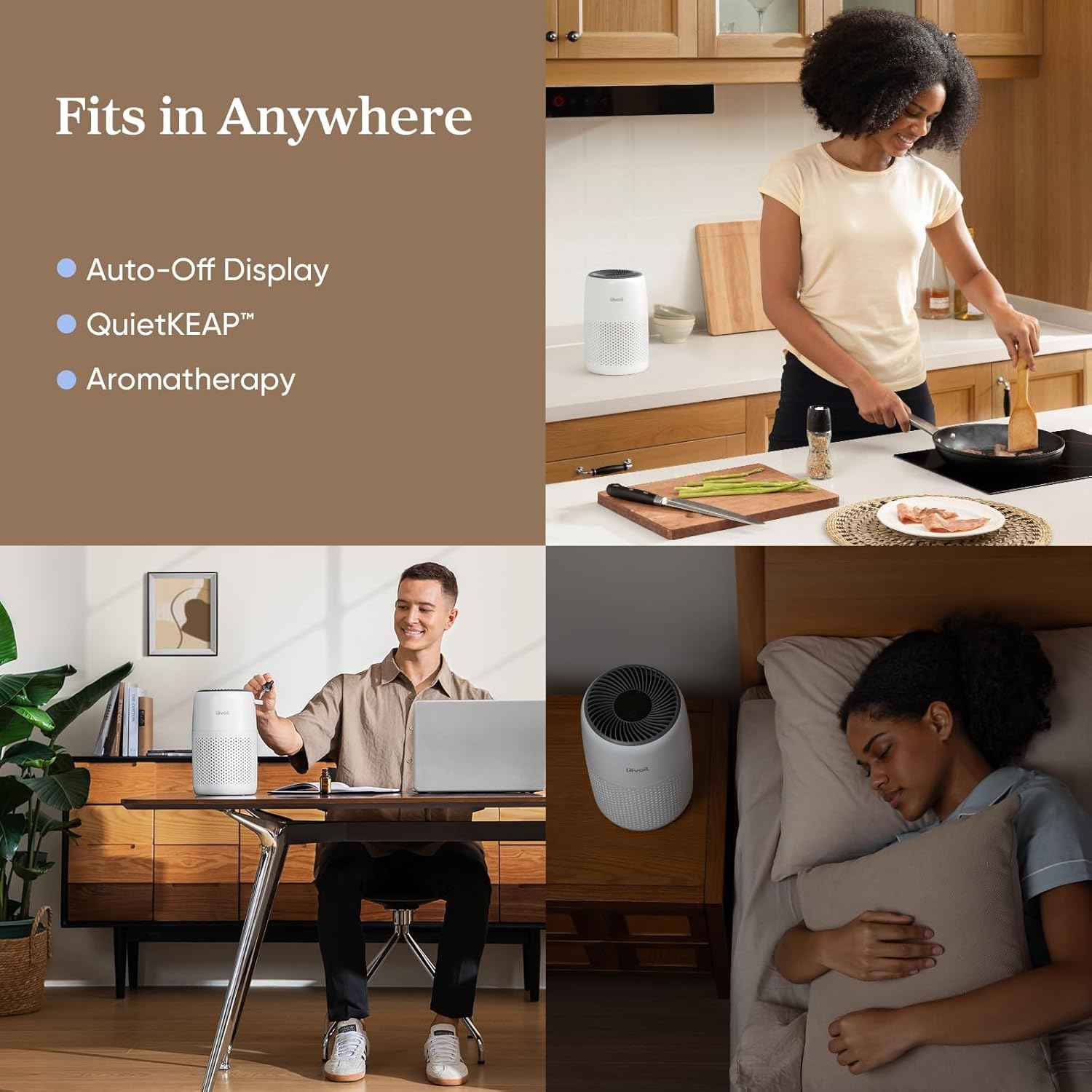 LEVOIT Air Purifier for Bedroom - Core Mini-P with 3-in-1 Filter and Aroma Pad, AHAM Verified, Removes Smoke, Allergens, Odors, Ideal for Home and Office Use - Yenka Supply