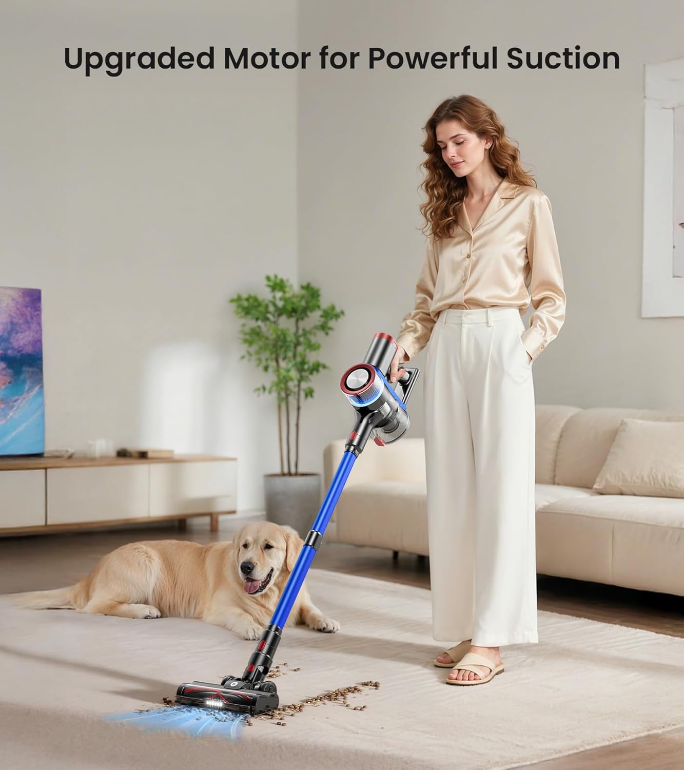 NADALY Cordless Vacuum Cleaner, 550W 45Kpa 65Mins Vacuum Cleaners for Home, Stick Vacuum with LED Display, Anti-Tangle, Self-Standing, 8-in-1 Lightweight Vacuum for Hardwood Floor/Carpet/Pet Hair Yenka Supply