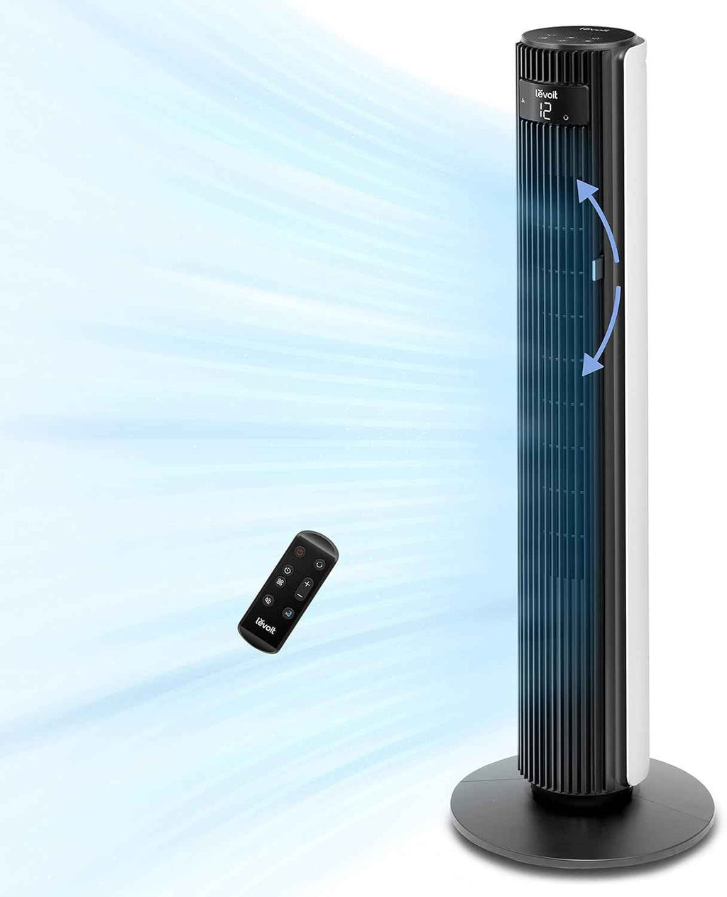 LEVOIT Tower Fan for Bedroom - 36 Inch Bladeless Standing Fan with 28dB Quiet Operation, Remote Control, 12H Timer, 5 Speeds, 4 Modes, and 90° Oscillation for Ultimate Home Comfort - Yenka Supply
