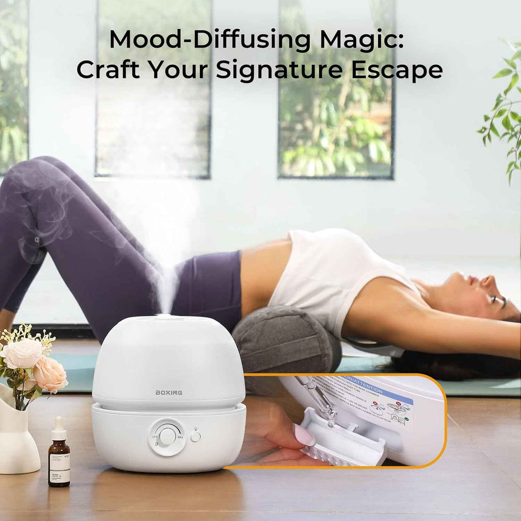 BOXING 3L Cool Mist Humidifiers, Ultra Quiet 20dB for Bedroom, Baby & Office, Top Fill Air Humidifier for Home Office & Indoor Plants