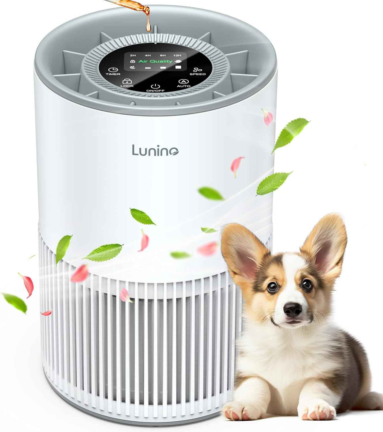 Air Purifiers for Home Large Room up to 1200ft² - LUNINO H13 True HEPA Best Air Purifier for Bedroom with Fragrance Function, Air Quality Sensor, Sleep Mode, Ideal for Pet Dander, Odor, Dust, Smoke - Yenka Supply