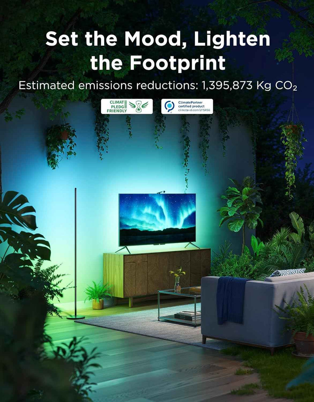 Govee RGBIC LED Lamp - 1000lm Smart Corner Lamp with Music Sync, 16 Million Colors, Compatible with SmartThings, Alexa, and Matter for Bedroom and Living Room