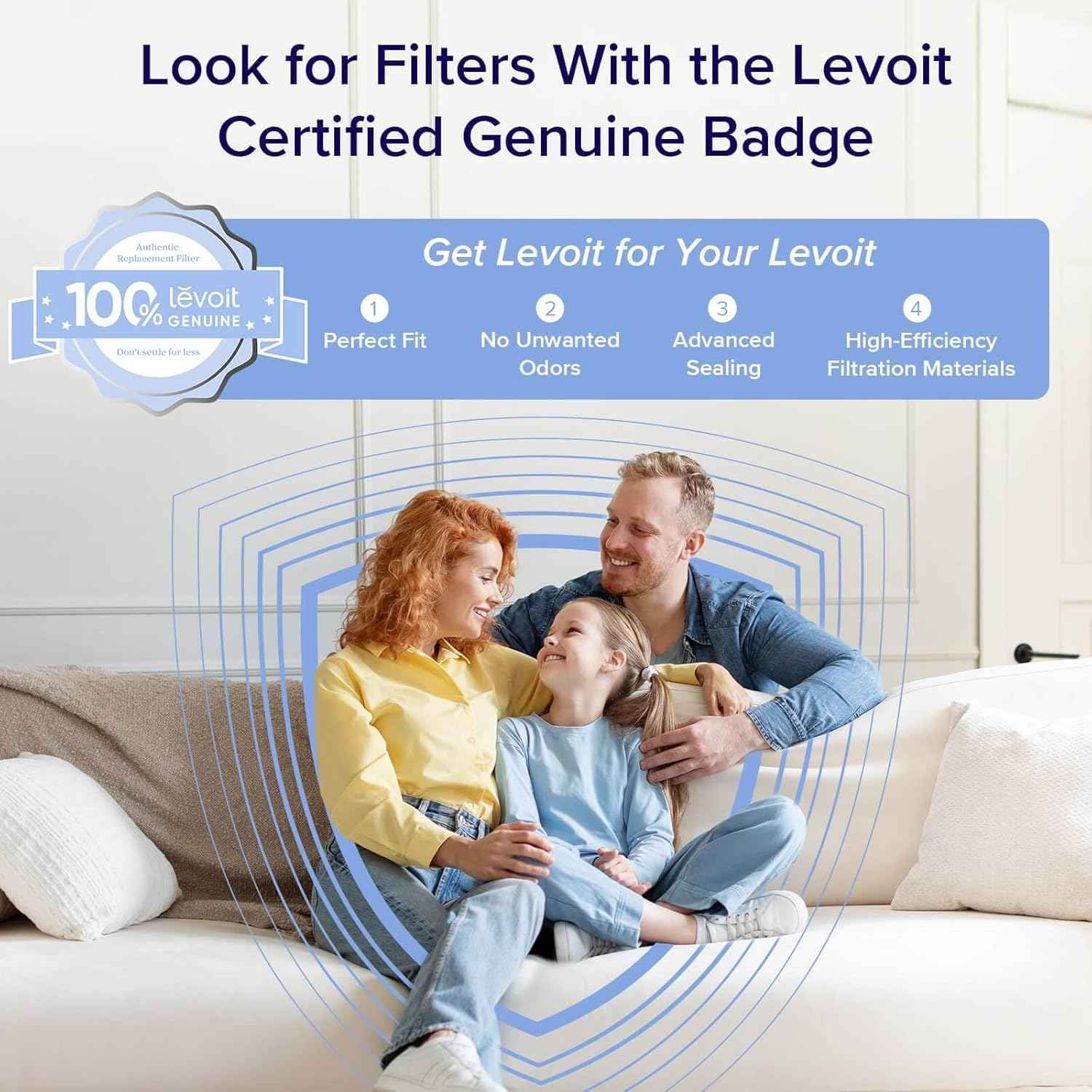 LEVOIT Air Purifier for Large Rooms Up to 1073Ft² with Air Quality Monitor, Smart WiFi, HEPA Sleep Mode, and Washable Pre-Filter, AHAM Verified, Ideal for Pets and Allergies, Vital 100S-P, White - Yenka Supply