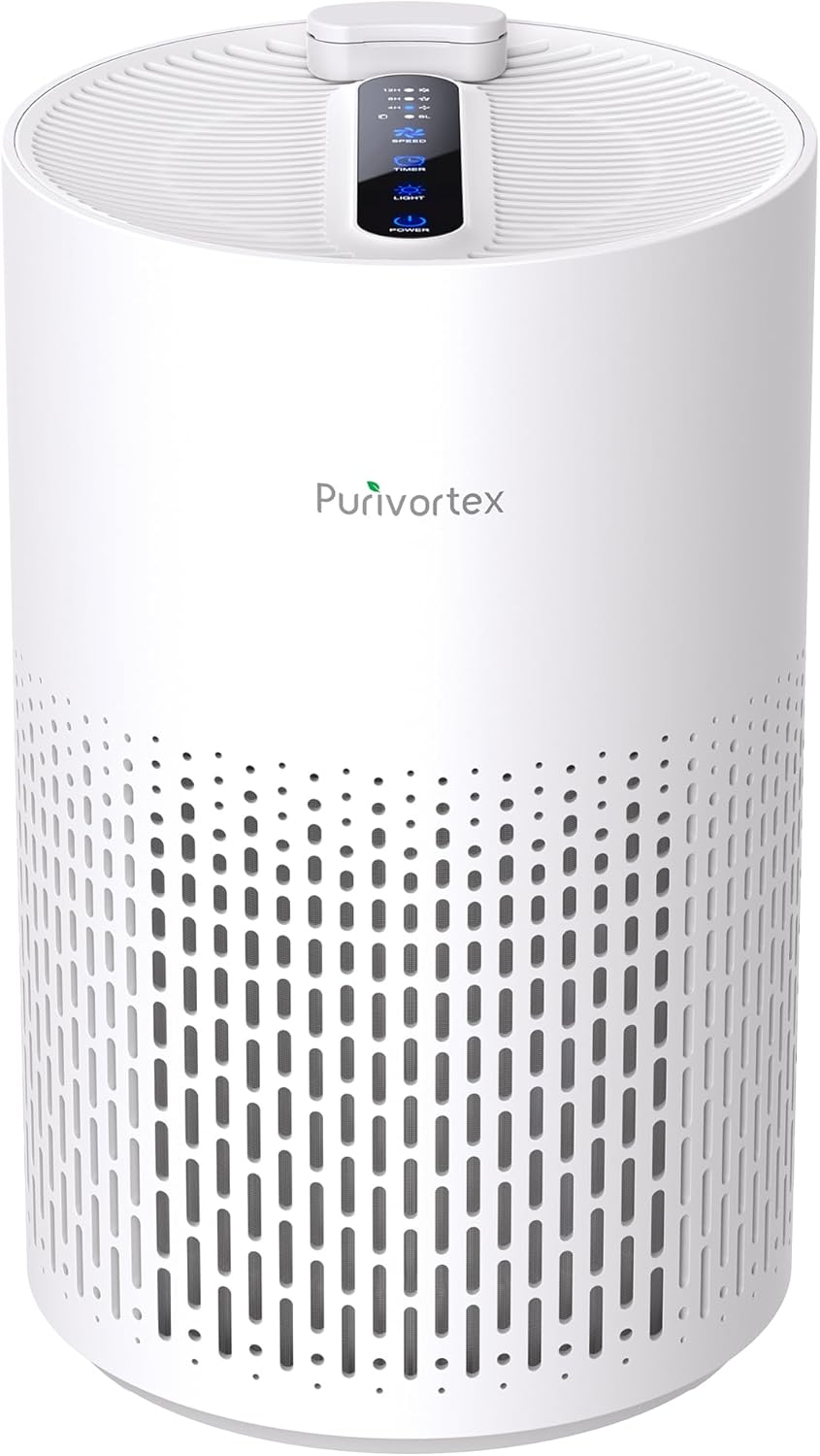 Purivortex Air Purifiers for Dust – Quiet HEPA Filter Air Purifier for Bedroom, Covers Up to 880 Sq Ft, PX500 Black - Yenka Supply