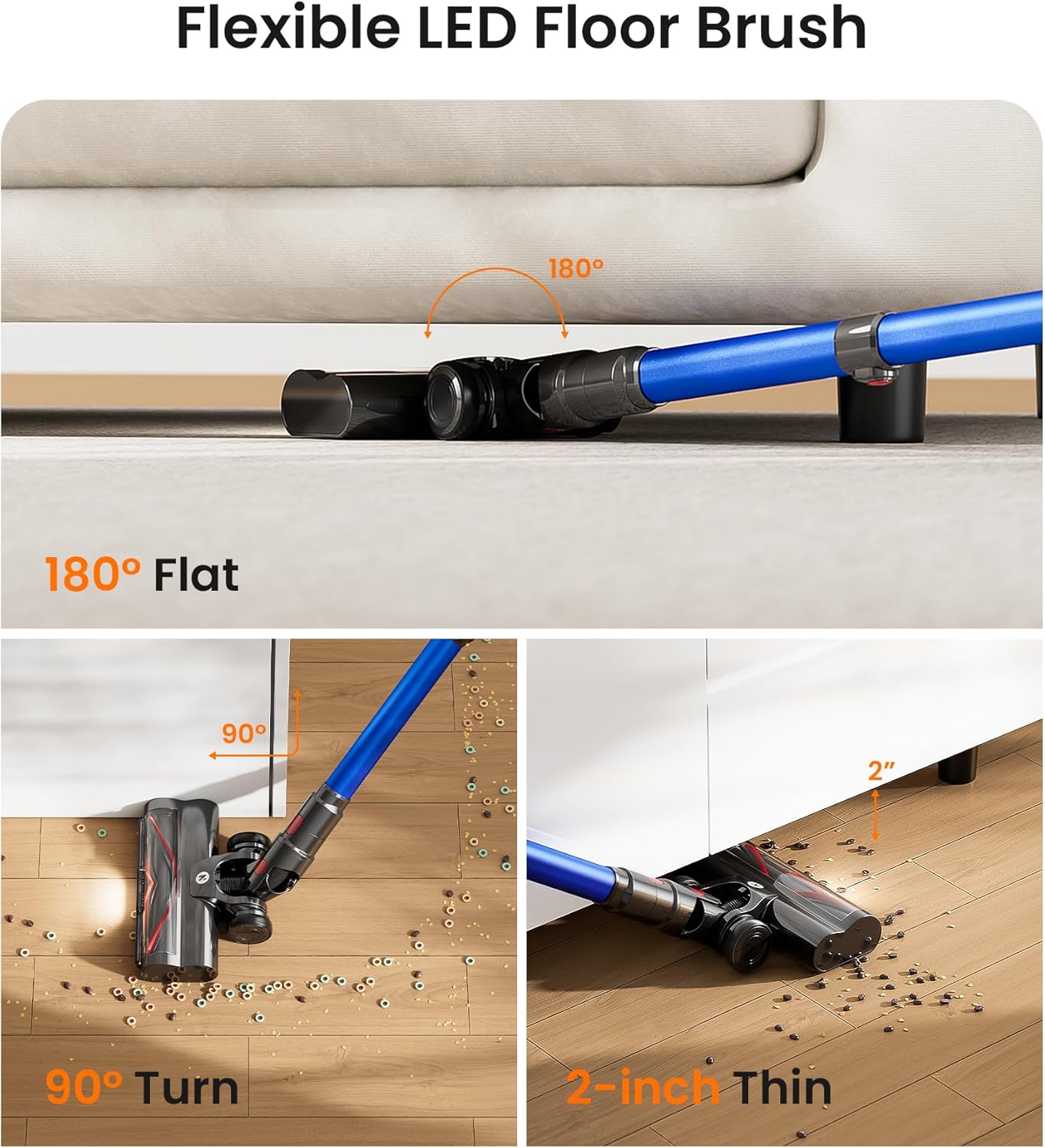 NADALY Cordless Vacuum Cleaner, 550W 45Kpa 65Mins Vacuum Cleaners for Home, Stick Vacuum with LED Display, Anti-Tangle, Self-Standing, 8-in-1 Lightweight Vacuum for Hardwood Floor/Carpet/Pet Hair Yenka Supply