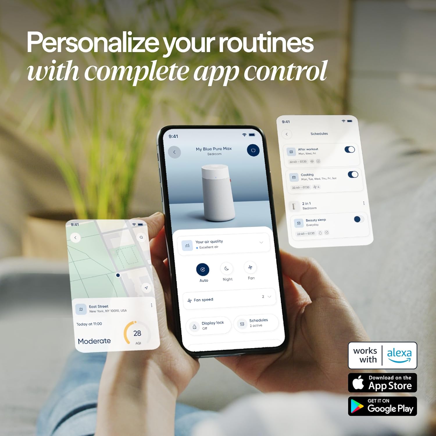 BLUEAIR Blue Pure 311i Max Smart Air Purifier for Medium Rooms up to 1,800 Sq Ft HEPASilent Air Cleaner for Pets Allergies Smoke & Dust WiFi Air Purifier with Auto Mode Quiet Air Purifier for Bedroom Yenka Supply