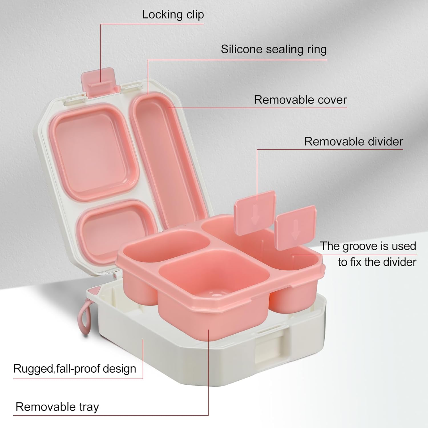 Bento Style Lunch Box for Kids with 12oz Soup Thermo - Leak-Proof Food Container, 5 Compartment Hot Food Jar & Insulated Lunch Bag for School - Yenka Supply