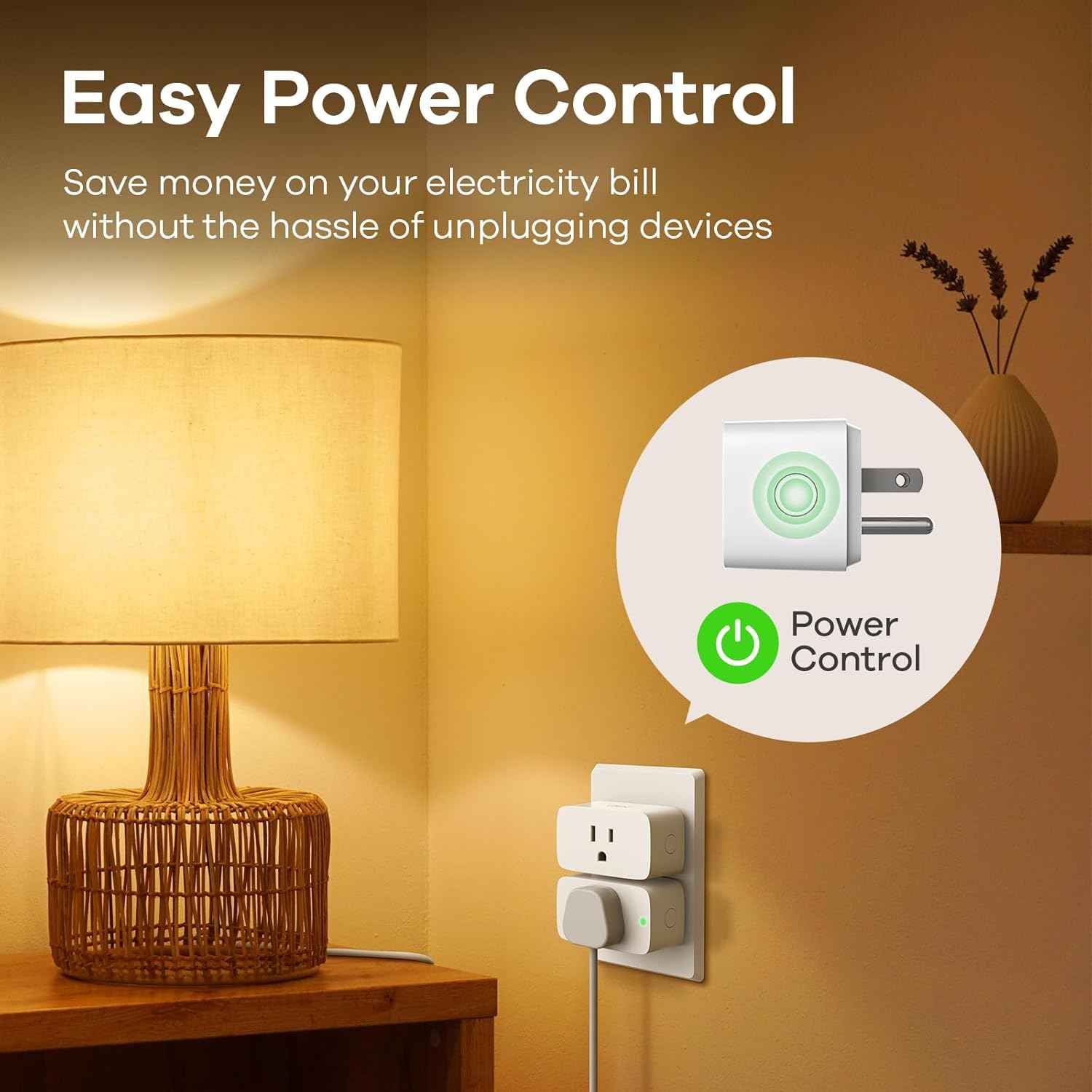 Linkind Matter Smart Plug - 15A/1800W Wi-Fi Smart Outlet Compatible with Apple Home, Siri, Alexa, Google & SmartThings, Remote Control & Scheduling, 4 Pack