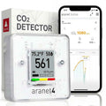 SAF Aranet4 Home Indoor Air Quality Monitor: Wireless CO2, Temperature, and Humidity Tracker for Office or School, Portable with E-Ink Screen and App Management