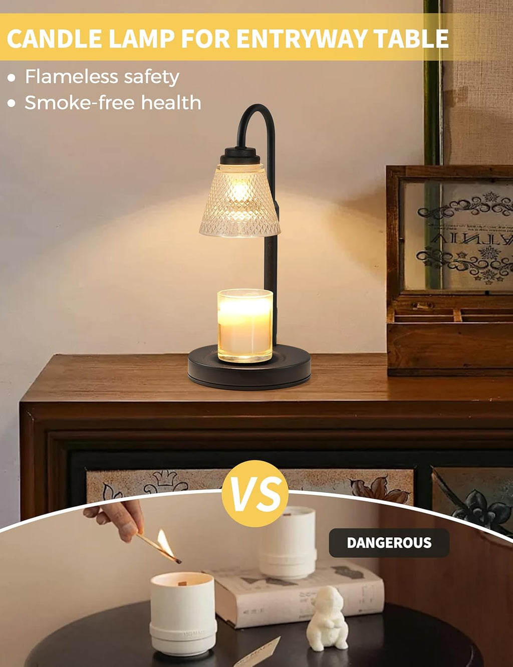 Candle Warmer Lamp with Timer Dimmer, Birthday Gifts for Mom Women Friend Sister, House Warming Gifts, Wax Melt Warmer, Office Apartment Dorm Room Home Decor Yenka Supply