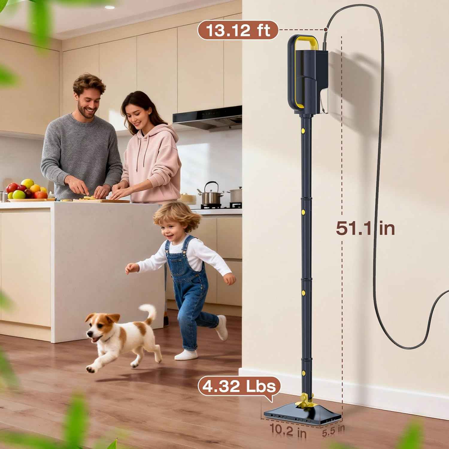 ScrubWiz Handheld Steam Cleaner - 10-in-1 Steam Mop with Detachable Cleaner, Quick Heat, 350ml Capacity, Perfect for Floors, Carpets, Tiles, and BBQ Grills - Yenka Supply