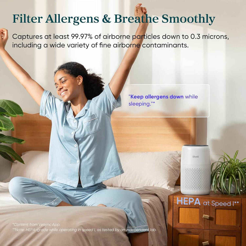 LEVOIT Air Purifier for Bedroom - Core Mini-P with 3-in-1 Filter and Aroma Pad, AHAM Verified, Removes Smoke, Allergens, Odors, Ideal for Home and Office Use - Yenka Supply
