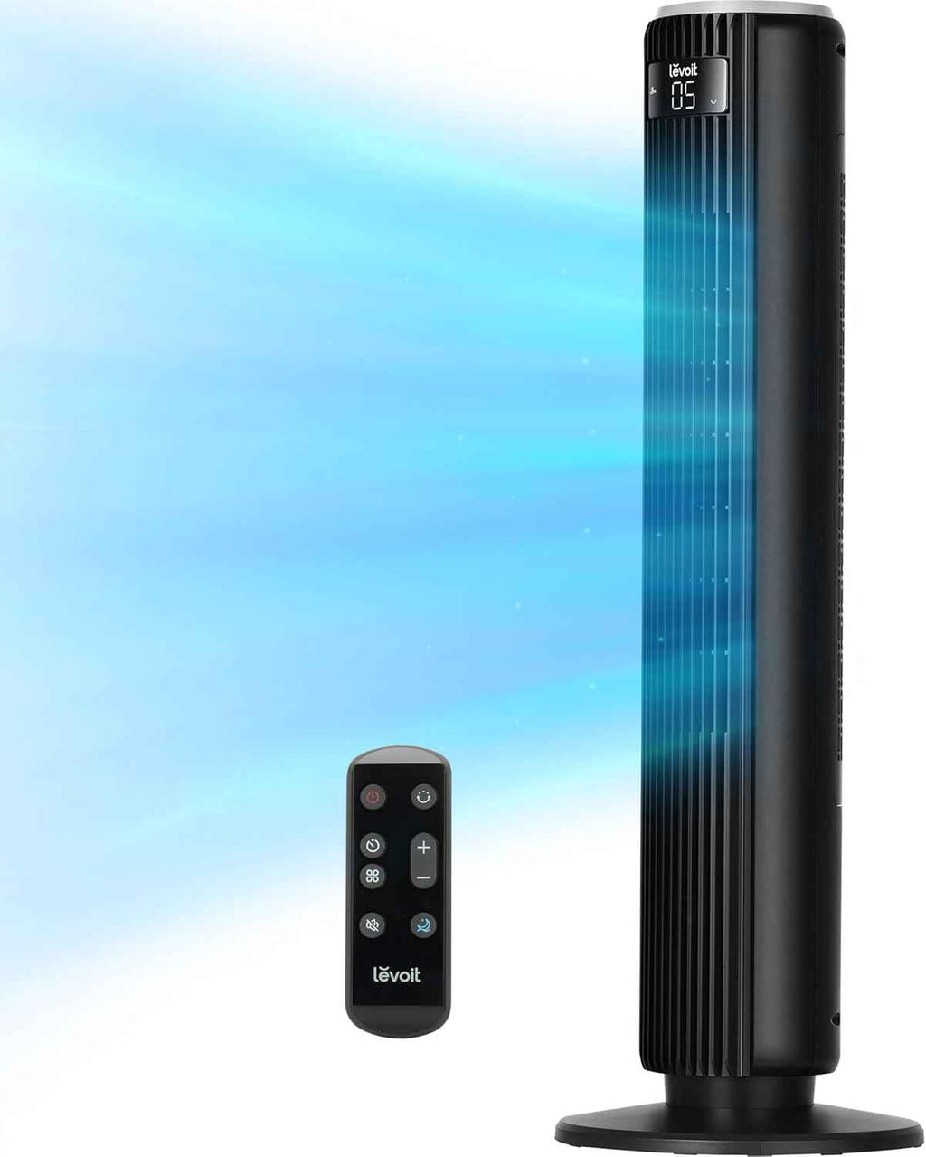 LEVOIT Tower Fan for Bedroom - 36 Inch Bladeless Standing Fan with 28dB Quiet Operation, Remote Control, 12H Timer, 5 Speeds, 4 Modes, and 90° Oscillation for Ultimate Home Comfort - Yenka Supply