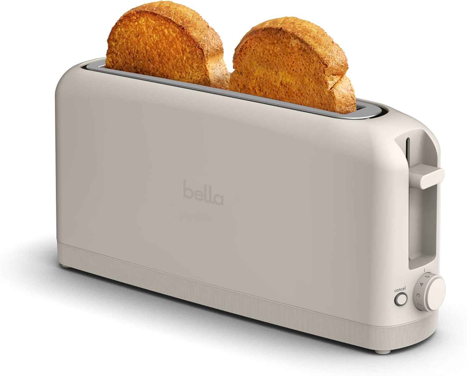 Bella Slim Toaster with 6 Setting Shade Control, 10” Long Slot, Auto Shutoff & Reheat Functions - Yenka Supply