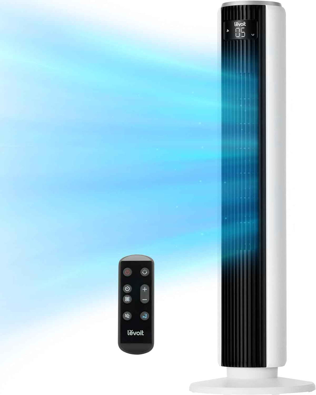 LEVOIT Tower Fan for Bedroom - 36 Inch Bladeless Standing Fan with 28dB Quiet Operation, Remote Control, 12H Timer, 5 Speeds, 4 Modes, and 90° Oscillation for Ultimate Home Comfort - Yenka Supply