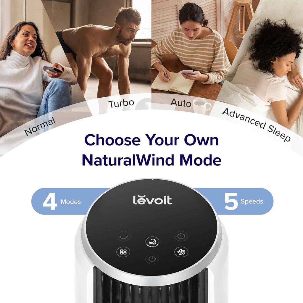 LEVOIT Tower Fan for Bedroom - 36 Inch Bladeless Standing Fan with 28dB Quiet Operation, Remote Control, 12H Timer, 5 Speeds, 4 Modes, and 90° Oscillation for Ultimate Home Comfort - Yenka Supply