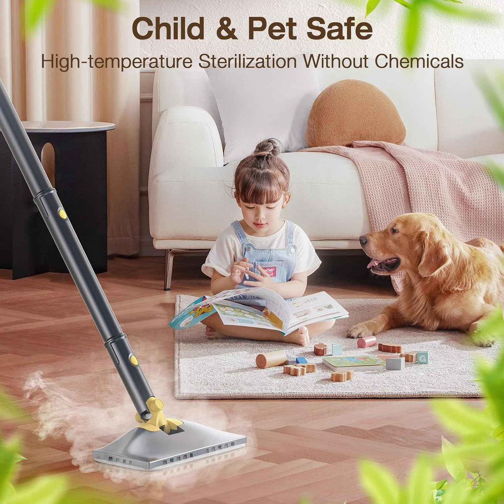 ScrubWiz Handheld Steam Cleaner - 10-in-1 Steam Mop with Detachable Cleaner, Quick Heat, 350ml Capacity, Perfect for Floors, Carpets, Tiles, and BBQ Grills - Yenka Supply